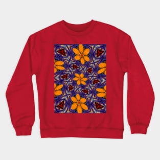 Glass Flower Pattern Crewneck Sweatshirt